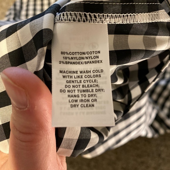 Lafayette 148 New York Revina Ruffle-Sleeve Poplin Plaid Blouse Large - Picture 13 of 14